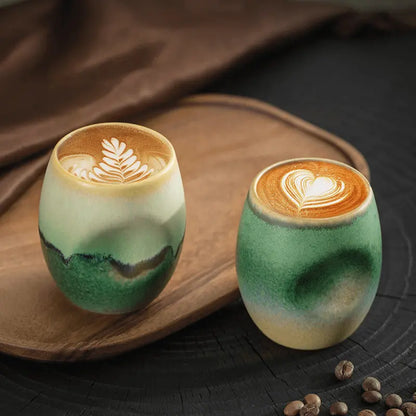 Zonema Natural-Glaze Ceramic Espresso Mug  Handcrafted Matte Finish