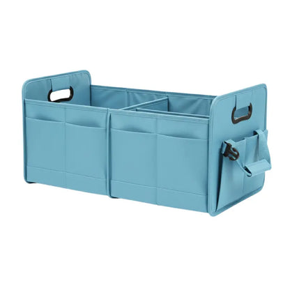 70-Liter Collapsible Car Trunk Organizer with Mesh Pockets and Sturdy Handles