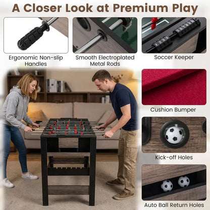 Swivel 3-in-1 Game Table Featuring Foosball, Pool, and Table Tennis Surfaces