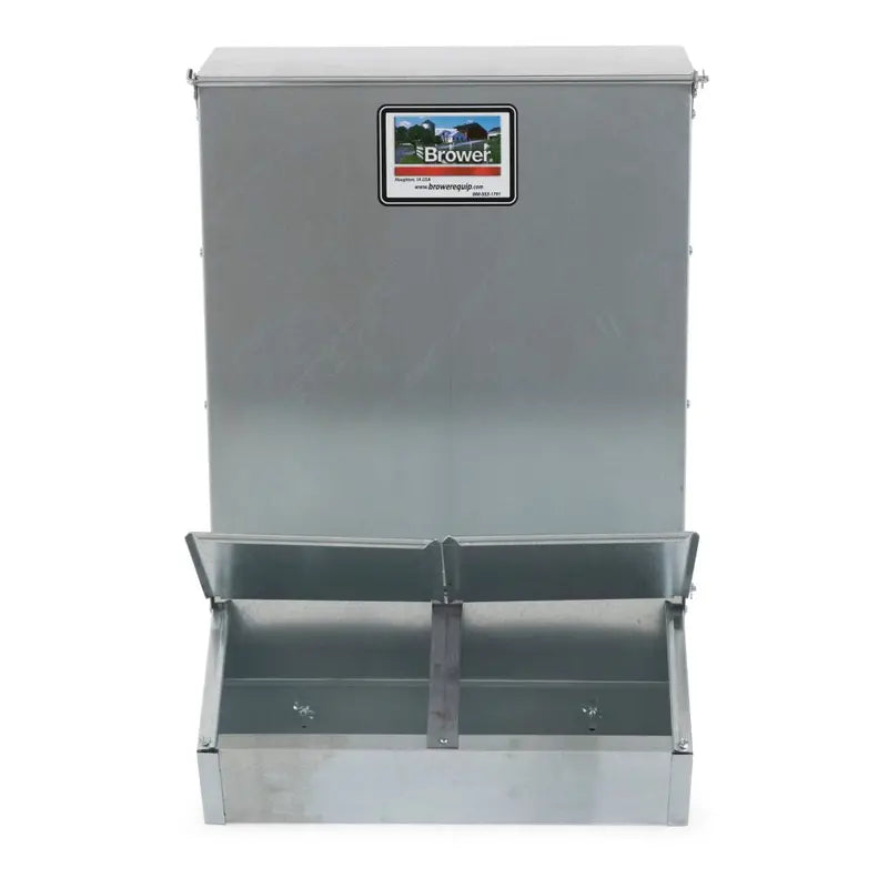 Brower Dual-Door Hog Feeder  3.7-Bushel Weatherproof Supplement Dispenser for Up to 8 Hogs