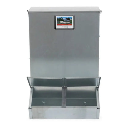 Brower Dual-Door Hog Feeder  3.7-Bushel Weatherproof Supplement Dispenser for Up to 8 Hogs