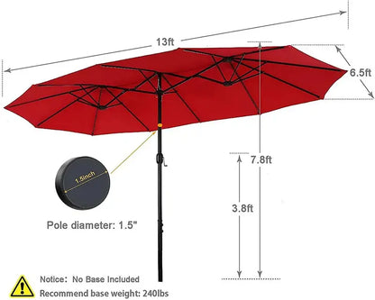 8-Piece Outdoor Dining Set with Umbrella  Includes 6 Sling Swivel Chairs
