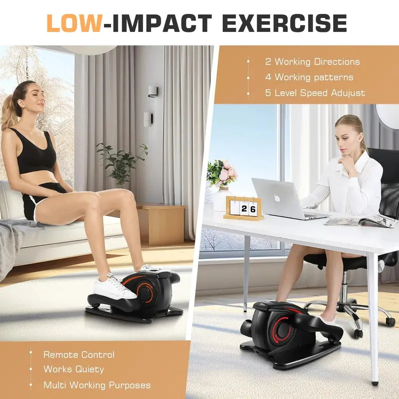 ANCHEER Under Desk Elliptical Machine, Electric & Manual 2-in-1, Quiet, Portable, Digital Display, Anti-Slip Pedals, Ideal for Home/Office