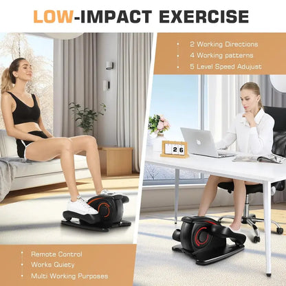 ANCHEER Under Desk Elliptical Machine, Electric & Manual 2-in-1, Quiet, Portable, Digital Display, Anti-Slip Pedals, Ideal for Home/Office