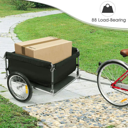 Foldable Bicycle Cargo Trailer with Quick-Release Frame and 16-Inch All-Terrain Wheels