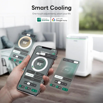 ZAFRO 8,000 BTU Portable AC Unit  4-Mode Energy-Efficient Cooler with Remote, 24-Hour Timer, Ideal for Bedrooms & Dorms, White Design