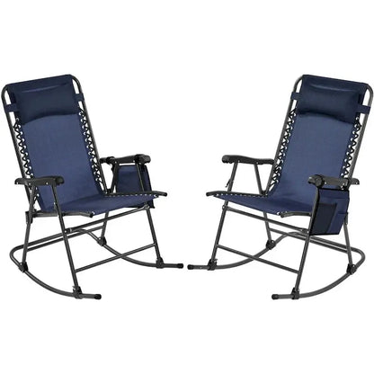Yaheetech Foldable Outdoor Rocking Chairs — Set of Two, 26-Inch Height