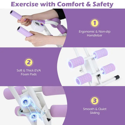 Foldable Ab Trainer with 6 Adjustable Angles and Digital LCD Feedback