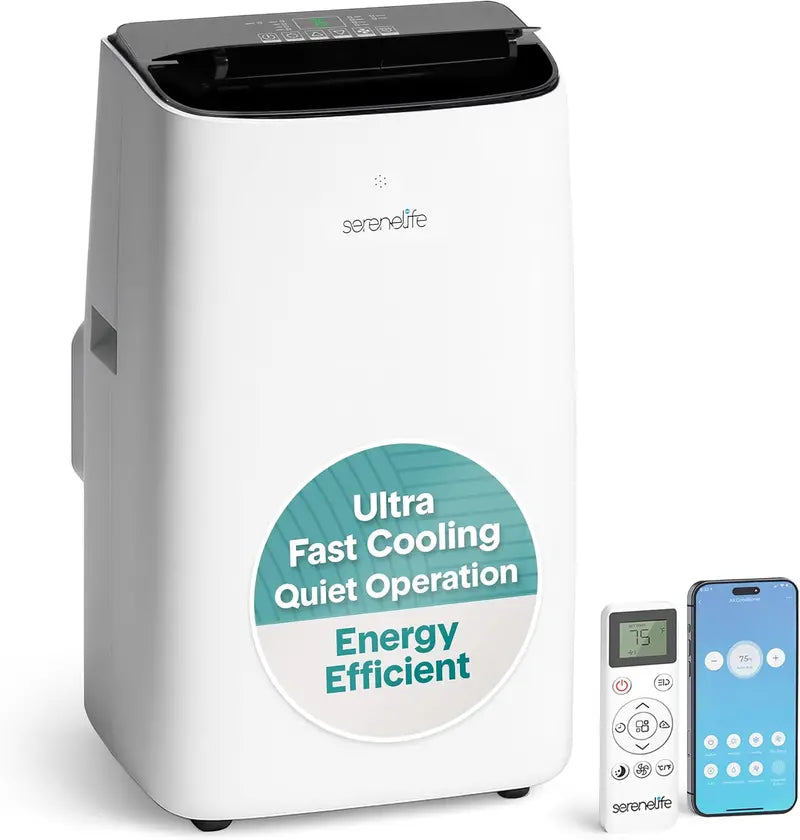 SereneLife 12,000 BTU Portable AC  Built-in Dehumidifier &amp; Exhaust Kit for Rooms up to 550 Sq. Ft.