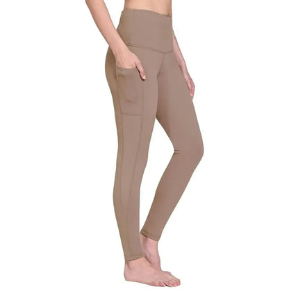 High-Waisted Fleece-Lined Winter Leggings for Women  Cozy, Pocket-Equipped Cold-Weather Bottoms