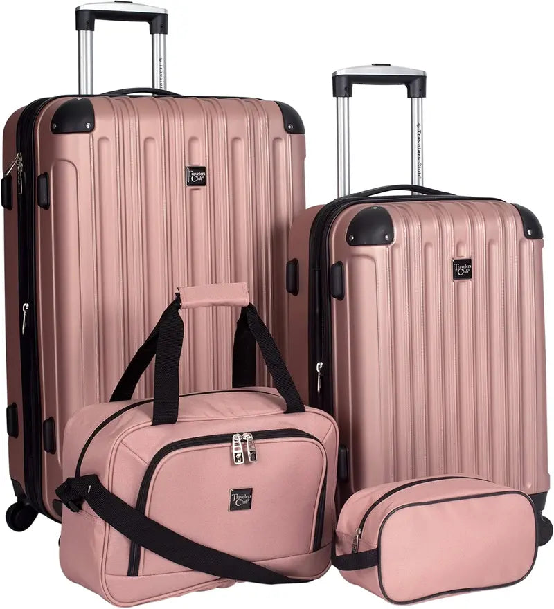 Coolife Lilac Hardside Luggage Set  4-Piece Expandable Spinner Suitcase Collection