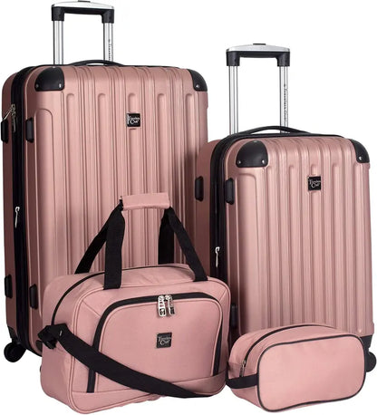 Coolife Lilac Hardside Luggage Set  4-Piece Expandable Spinner Suitcase Collection