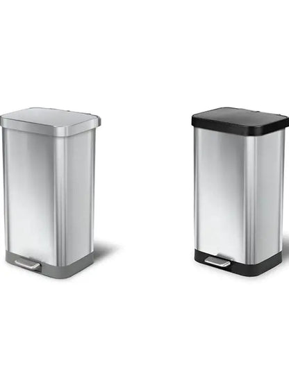 Glad 20 Gallon Stainless Steel Step Trash Can with Clorox Odor Protection, Soft Close Lid & Foot Pedal