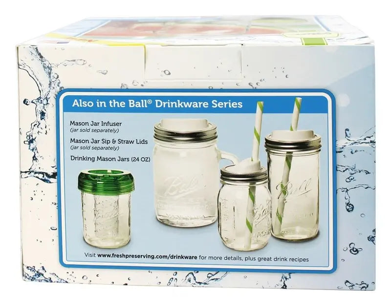 BALL Regular Mouth Mason Jar Drink Mugs, 16.oz, 4-count