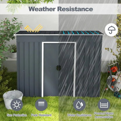 Freestanding Outdoor Storage Shed  Includes Reinforced Floor Base for Yard or Garden Organization