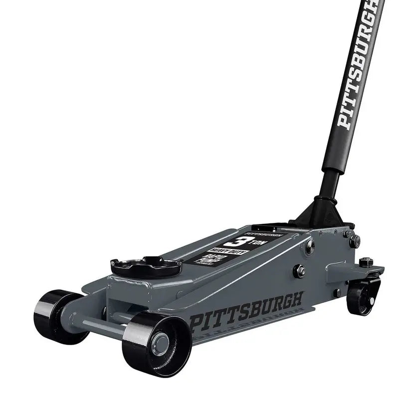 Pittsburgh 3-Ton Floor Jack  Rapid Pump Lift Mechanism, Slate Gray Finish, Professional-Grade Stability