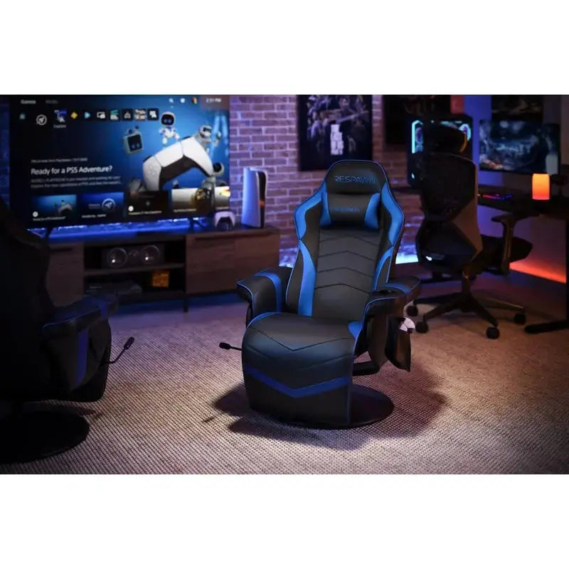 Ergonomic Gaming Recliner Chair  Adjustable Reclining Seat with Integrated Footrest