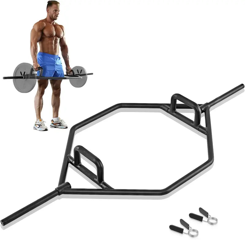 56-Inch Hex Trap Bar Designed for Standard 1-Inch Weight Plates