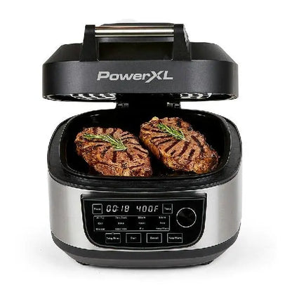 PowerXL Grill & Air Fryer Combo Plus  12-in-1 Indoor Cooker, 1550W, Stainless Steel Housing