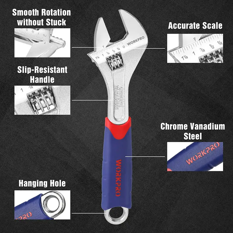 WORKPRO 3-Piece Adjustable Wrench Set