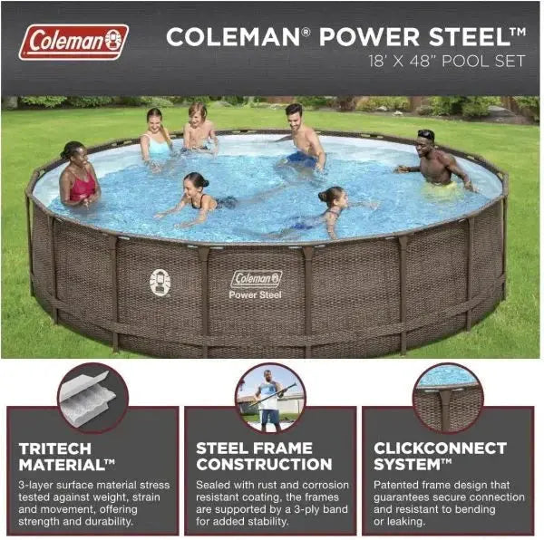 Coleman Power Steel 18 x 48 Above-Ground Swimming Pool Kit