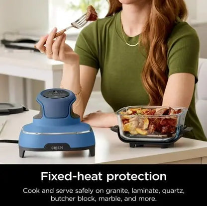 Ninja Crispi 5-in-1 Portable Glass Air Fryer  Dual-Size Containers for Small or Large Batches