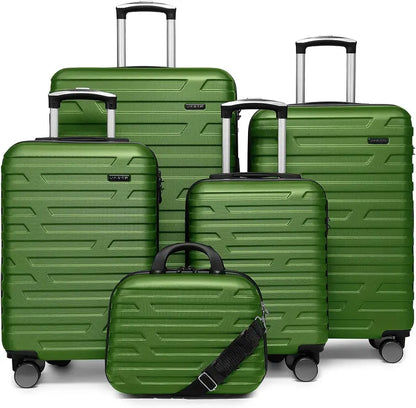 6-Piece Lightweight Expandable Hardshell Luggage Set  TSA-Approved Carry-On & Checked Suitcases with Spinner Wheels