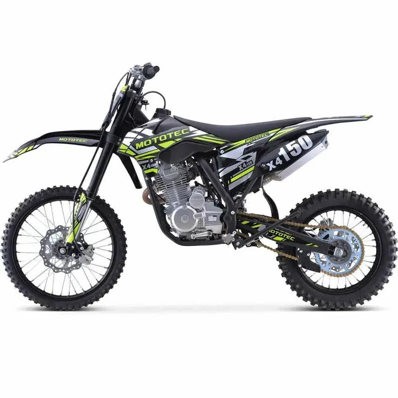 MotoTec X5 250cc 4-Stroke Black Dirt Bike  Off-Road Ready