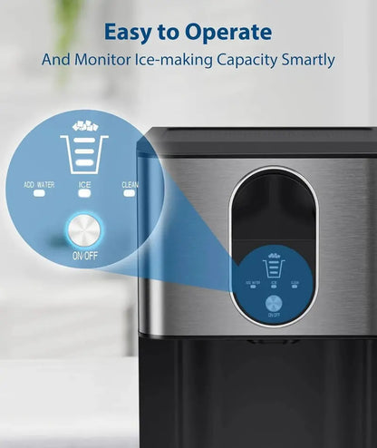 Countertop Nugget Ice Maker  44 lbs/24H Output, Built-In Dispenser