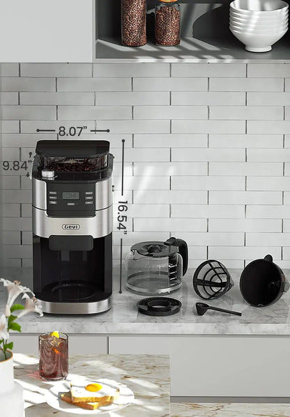 Gevi 10-Cup Coffee Maker with Integrated Grinder  Programmable Thermal Carafe Brewer