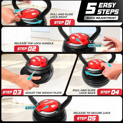 Yes4All Adjustable Kettlebell System  Modular Weight Set with Interchangeable Handles & Grips for Versatile Strength Training