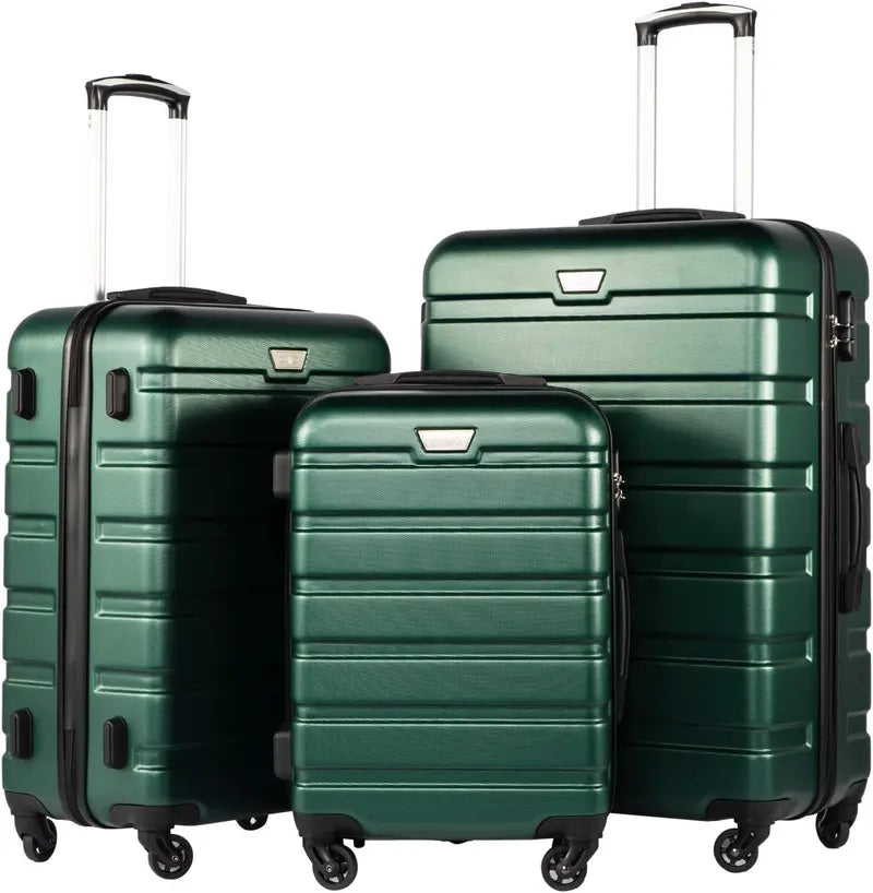 Coolife 3-Piece Lightweight Spinner Luggage Set  Hardshell Suitcases with TSA Locks