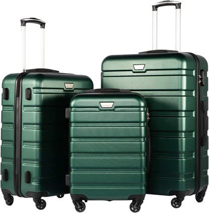 Coolife 3-Piece Lightweight Spinner Luggage Set  Hardshell Suitcases with TSA Locks