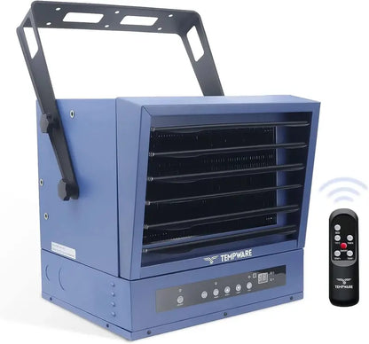 7500-Watt Digital Garage Heater  Ceiling-Mounted EV-Compatible Workshop Heater, 240V Wired, Remote Control & 12-Hour Timer