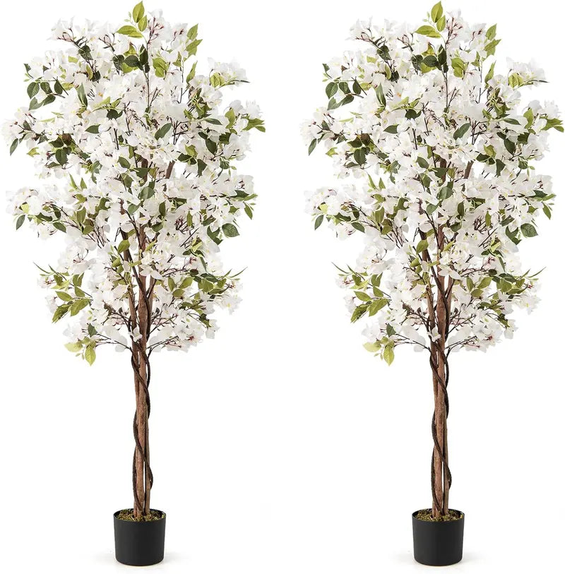 6-Foot Bougainvillea Artificial Tree  Lifelike Indoor or Patio Plant Decor