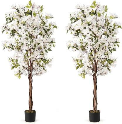 6-Foot Bougainvillea Artificial Tree  Lifelike Indoor or Patio Plant Decor