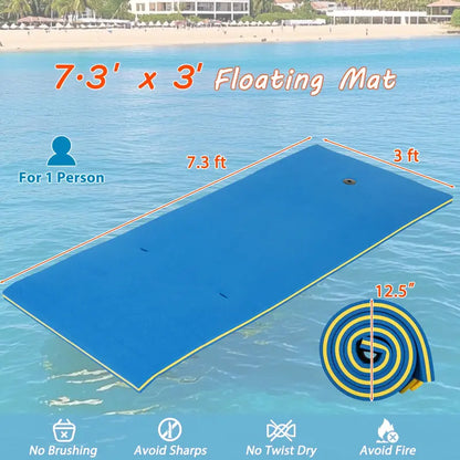 87-by-36-Inch Floating Water Mat with Rolling Pillow Design  Lily Pad Style