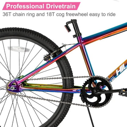 Hiland BMX Bike 24-26″ Hi-Ten Steel Frame, Youth & Adult, 2 Pegs, Multi-Color Options