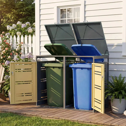 52″ x 32″ x 46″ Weather-Resistant Outdoor Trash Can Enclosure