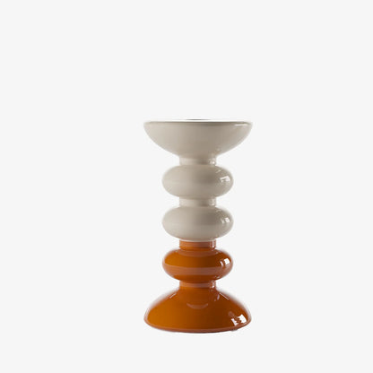 Chelsea - Set de 2 bougeoirs verticaux c ramique bicolore