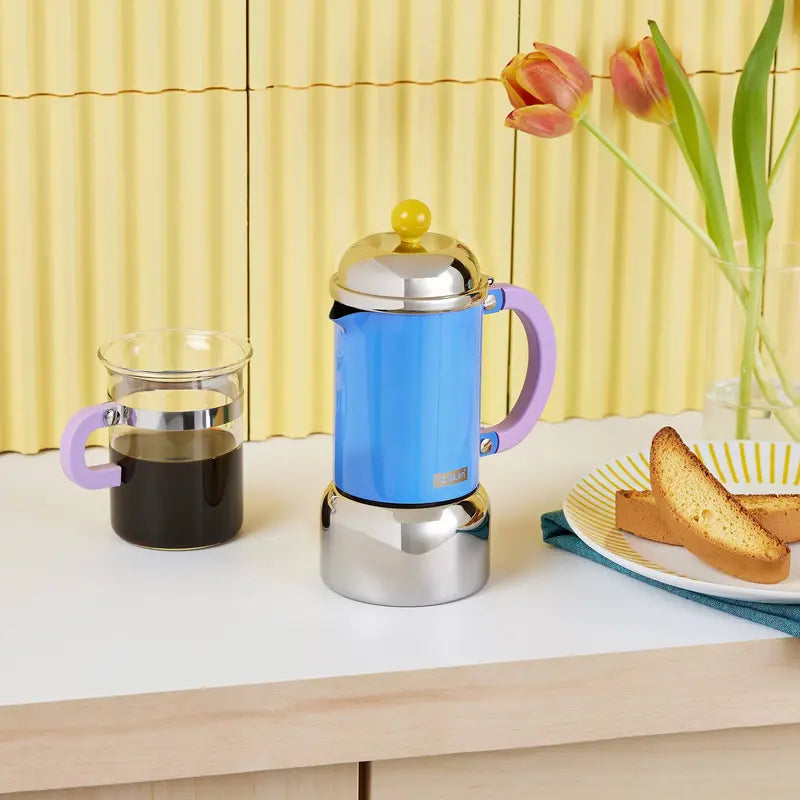 Bodum Chambord Stainless Steel Stovetop Espresso Maker  Pale Blue Finish