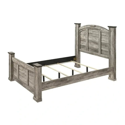 Aimon Rustic Gray Bedroom Set  5-Piece Panel Collection with Matching Furniture