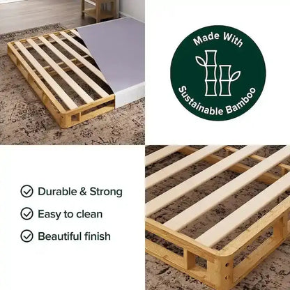 ZINUS Priage 4-Inch Bamboo Box Spring  Eco-Friendly Foundation for Mattresses