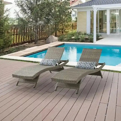 All-Weather Wicker Chaise Lounge Set  2-Piece Outdoor Relaxation Pair