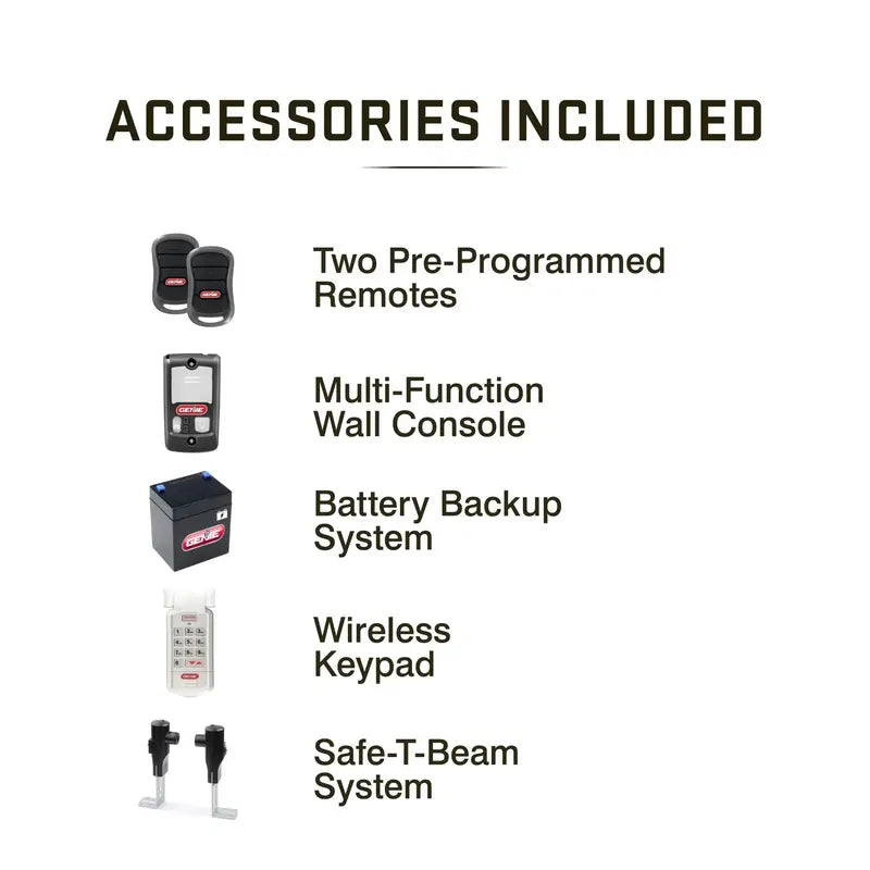 Genie Chain Drive 750 Garage Door Opener 3/4 HPC with Battery Backup, Quiet Chain Drive, Easy Installation, Includes Remotes & Keypad