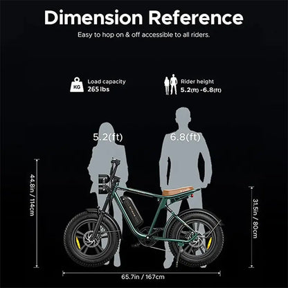 AKEZ 1000W All-Terrain Electric Bike  28 mph Top Speed, 48V 13Ah Removable Battery, 20×4.0″ Fat Tires, Full Suspension, UL Certified