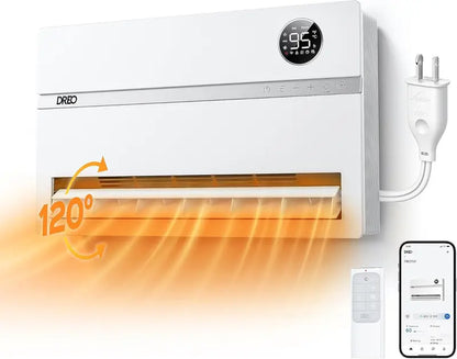 Dreo WH719S Smart Wall Heater | 1500W Vertical Oscillating Heater with 120° Sweep, Alexa Integration, 24H Timer, Remote & Adjustable Thermostat for Compact Spaces