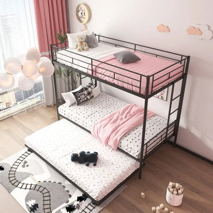 Segmart Metal Twin Bunk Beds with Trundle Bed for Kids Adults Teens