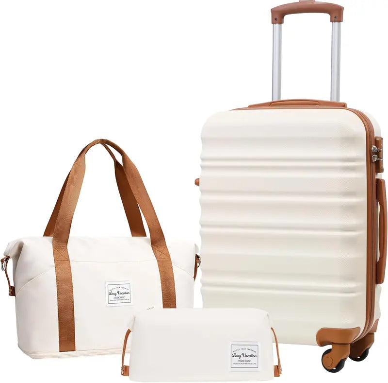 LONG VACATION ABS+PC 6-Piece Luggage Set  Expandable Hardshell Suitcases with YKK Zippers, TSA Locks & 360° Wheels