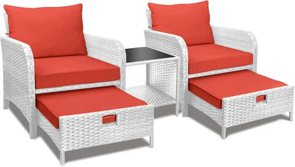 Leveleve 5-Piece Balcony Conversation Set  Compact Patio Furniture with Weather-Resistant Design